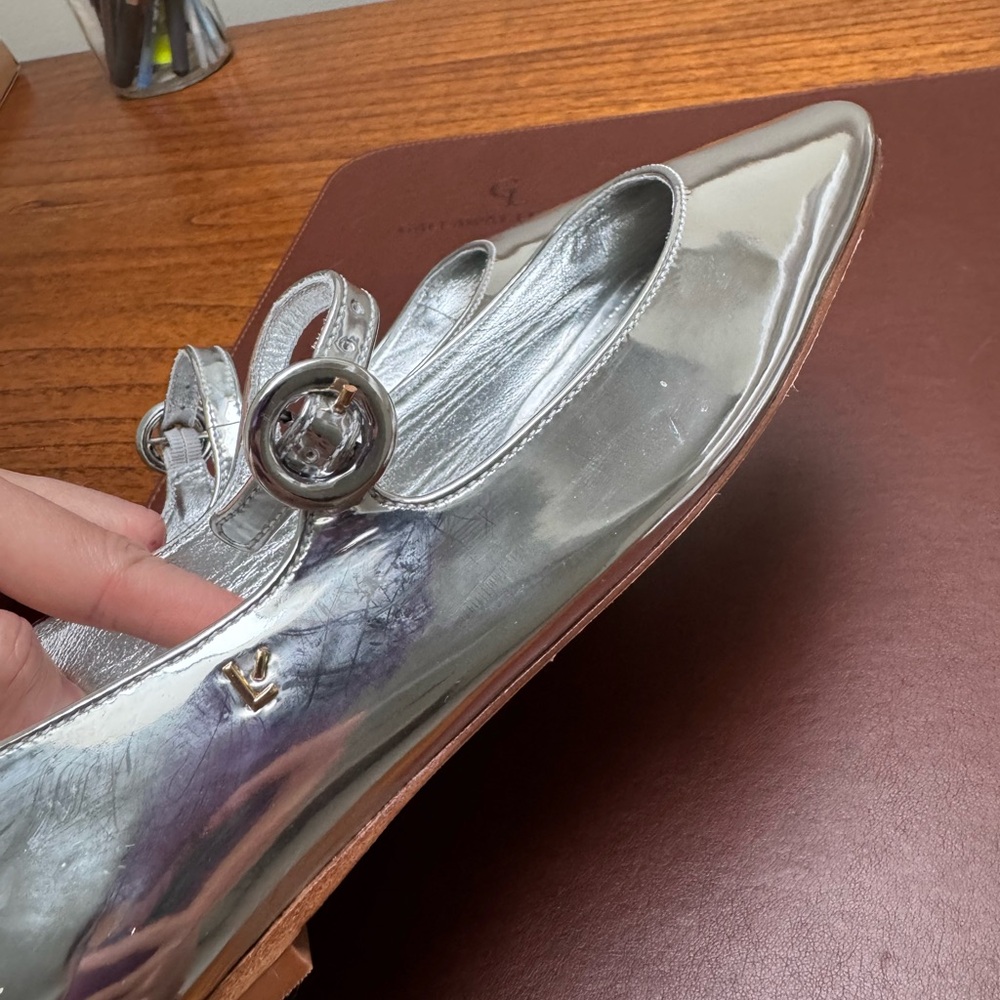 Larroude Silver Metallic Flats - Picture 7 of 10